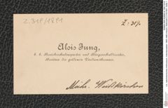k.k. naturhistorisches Hofmuseum, Intendanzakten 1885-1896 (Hauer), Aktenzahl Z.319/1891, Seite 1